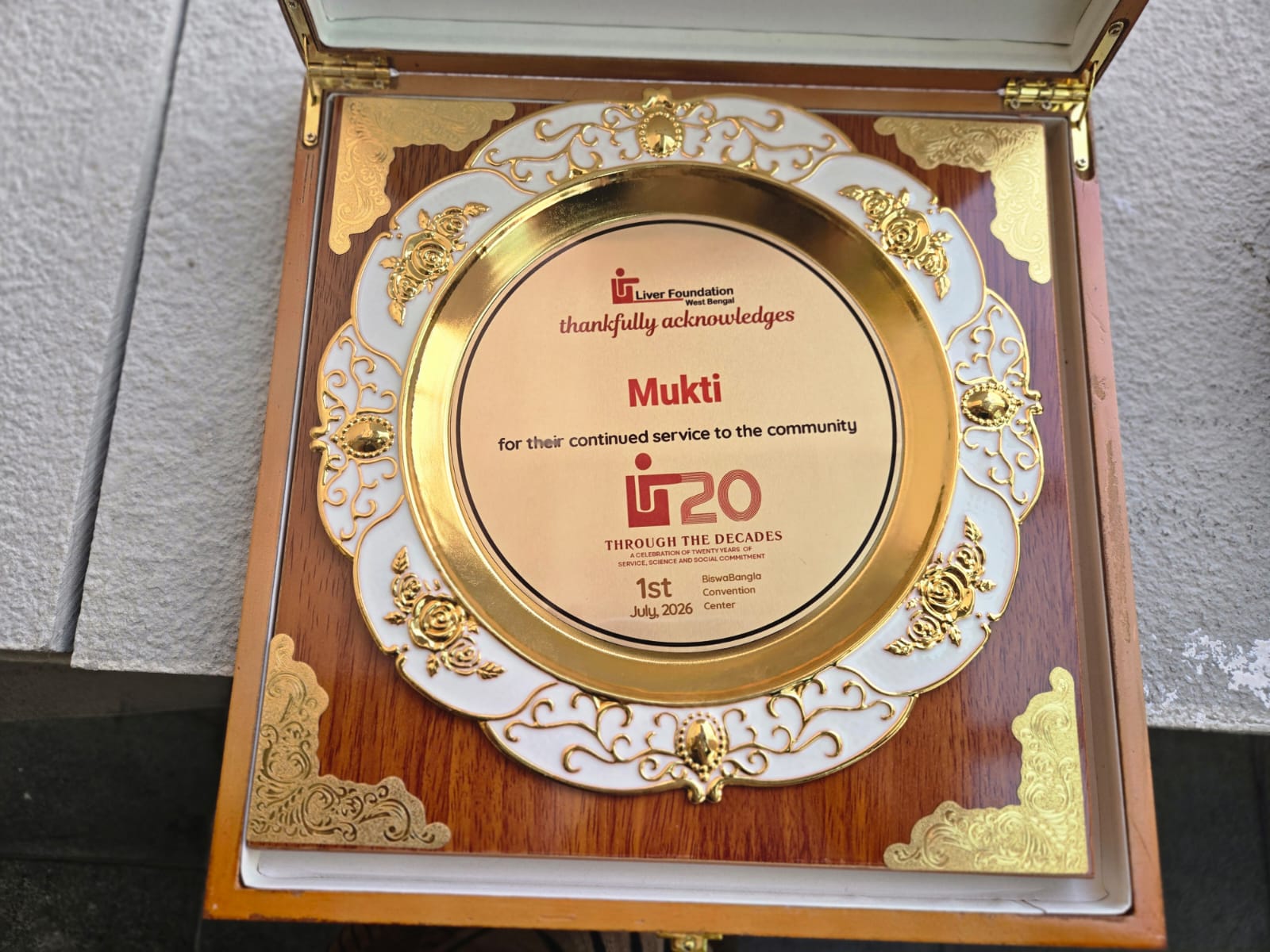 Mukti Honoured By Liver Foundation For Two Decades Of Community Service