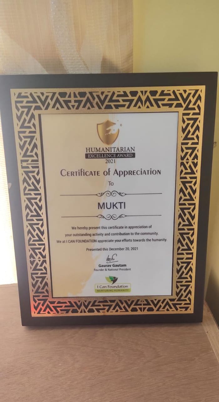 Mukti Receives Certificate of Appreciation Under HEA