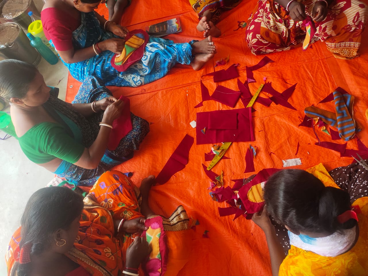 I'm sewing reusable sanitary pads for a non-profit that distributes them to  girls in schools around the world! It feels almost euphoric to be able to  combine something that I really enjoy